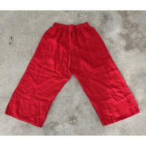 Bryn Walker Pants Linen Wide Leg Red Lagenlook Artsy Boho Small